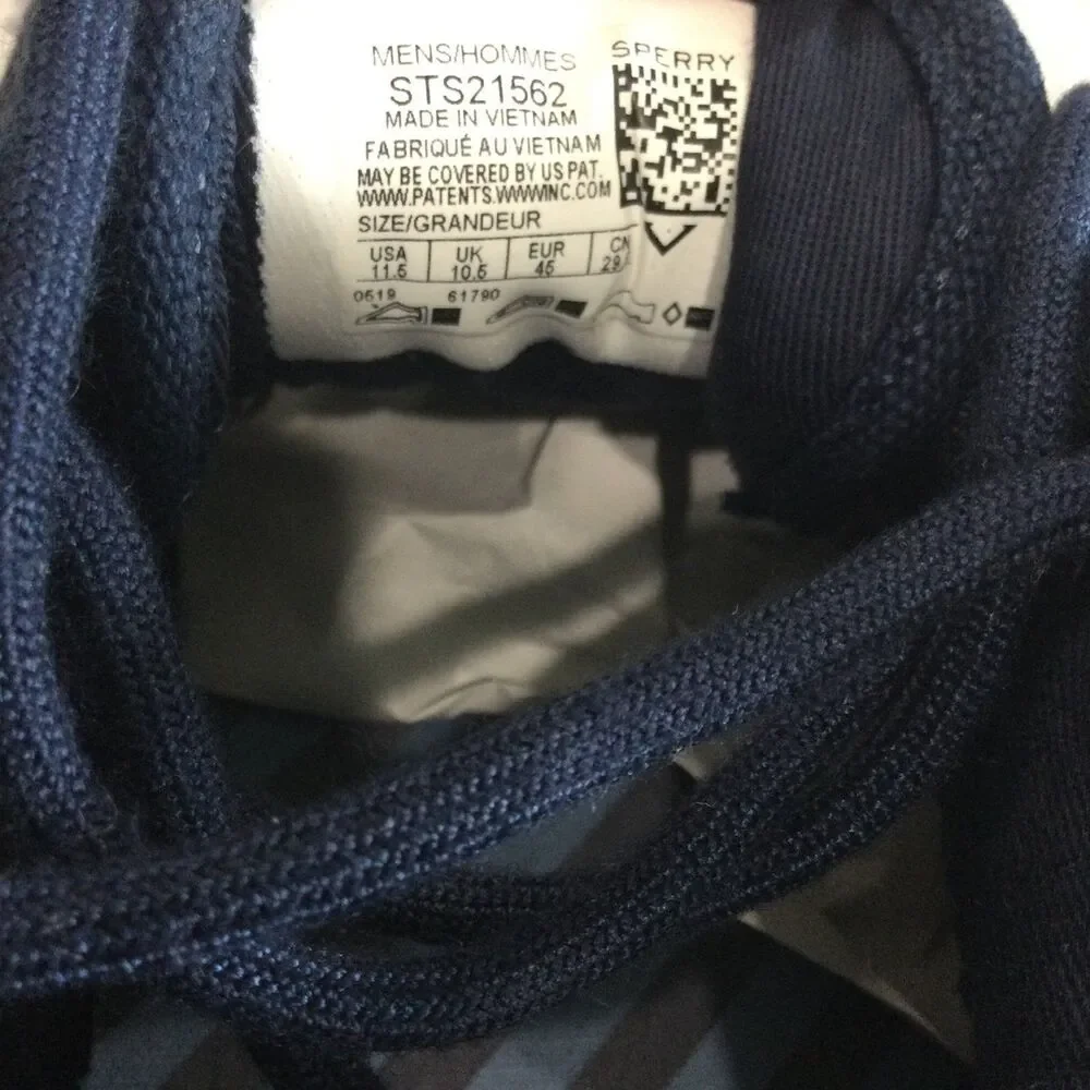 Sperry Top Siders Sneaker Shoes Men’s Size 11.5 Navy Blue Canvas Shoes STS21562